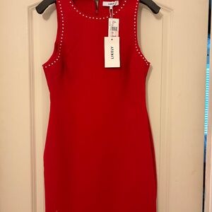 Likely Studded Sleeveless Manhattan Dress in Scarlet SZ 10 MSRP $198 NWT